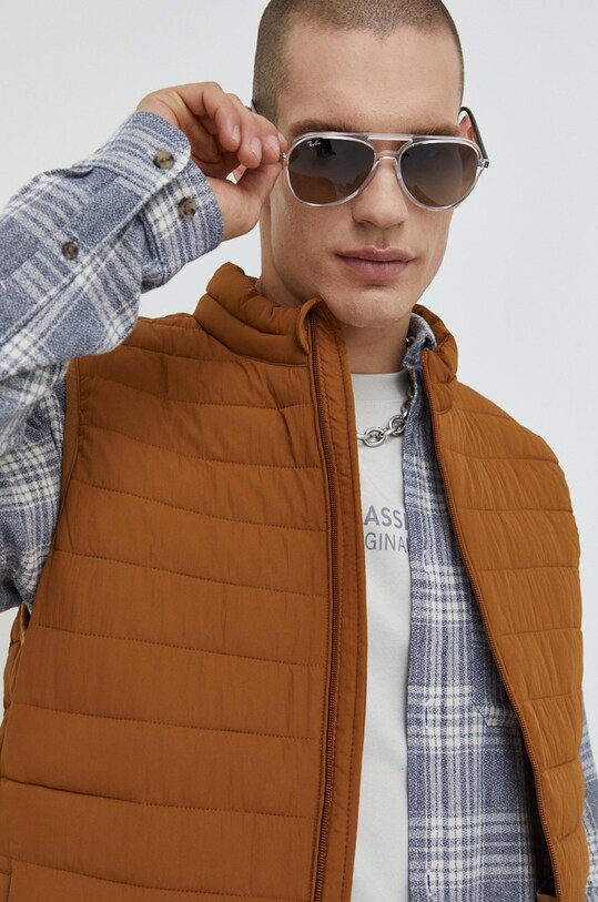 Αμάνικο μπουφάν Jack & Jones άλλο καφέ 12211132.Rubber