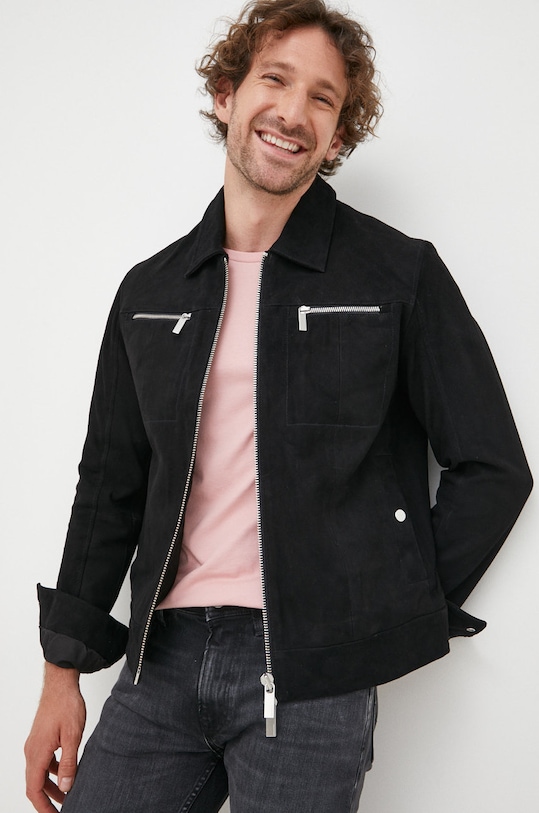 Selected Homme kurtka zamszowa nieocieplane czarny 16085744.Black