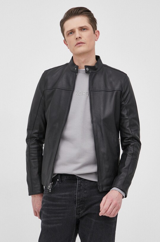 Шкіряна куртка Michael Kors чорний CF98CF17KS