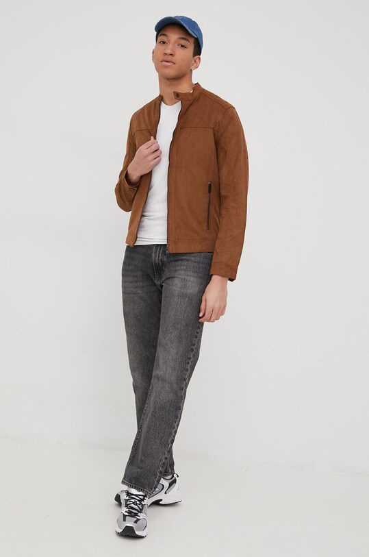Μπουφάν Jack & Jones χωρίς μόνωση καφέ 12182461.Cognac
