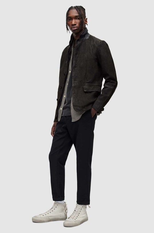 AllSaints ramoneska zamszowa szary ML051D