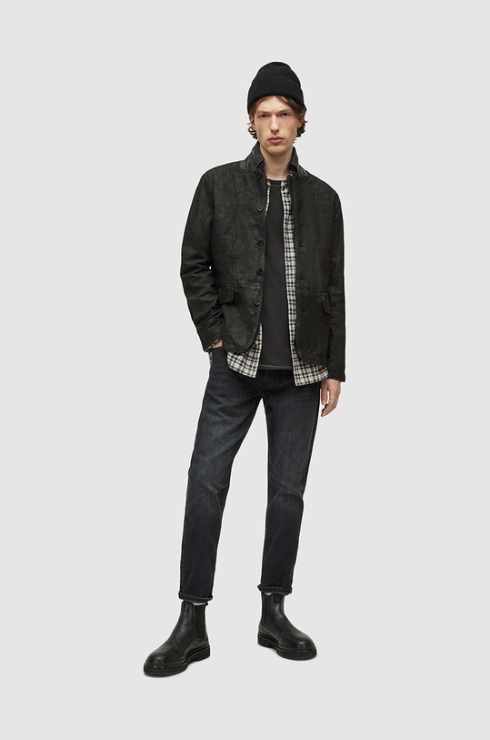 Îmbrăcăminte AllSaints o jacheta biker din piele intoarsa ML051D gri