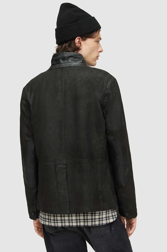 AllSaints o jacheta biker din piele intoarsa gri ML051D