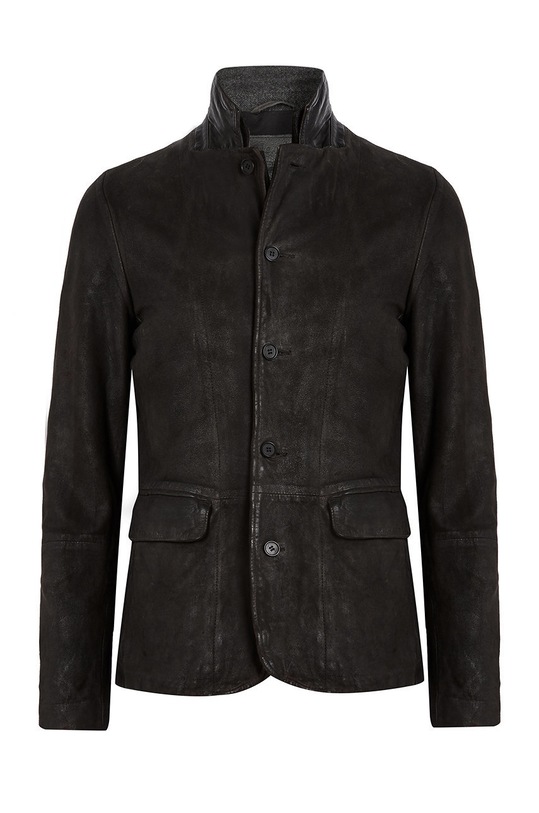 AllSaints o jacheta biker din piele intoarsa ML051D gri