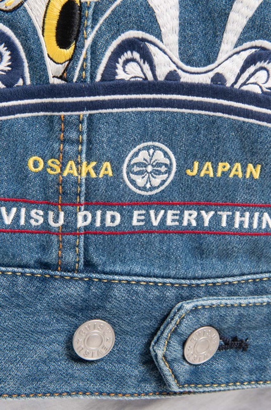 Evisu kurtka jeansowa bawełniana niebieski 2ESHTM2DJ713LFCP