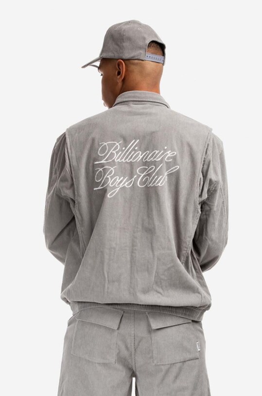 Ρούχα Μπουφάν με κορδόνι Billionaire Boys Club Corduroy Harrington Jacket B22204 γκρί