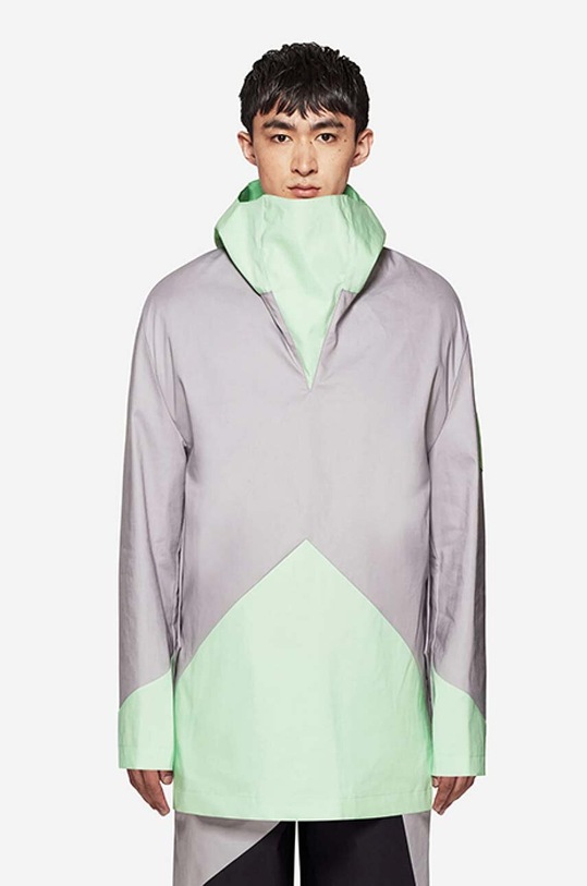 Jakna A-COLD-WALL* Woven Geometric Kagool bez tople podstave siva ACWMO095A.