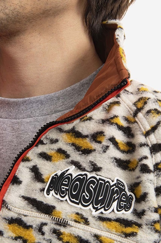 PLEASURES bluza z domieszką wełny Strain Fuzzy Jacket multicolor P21W002