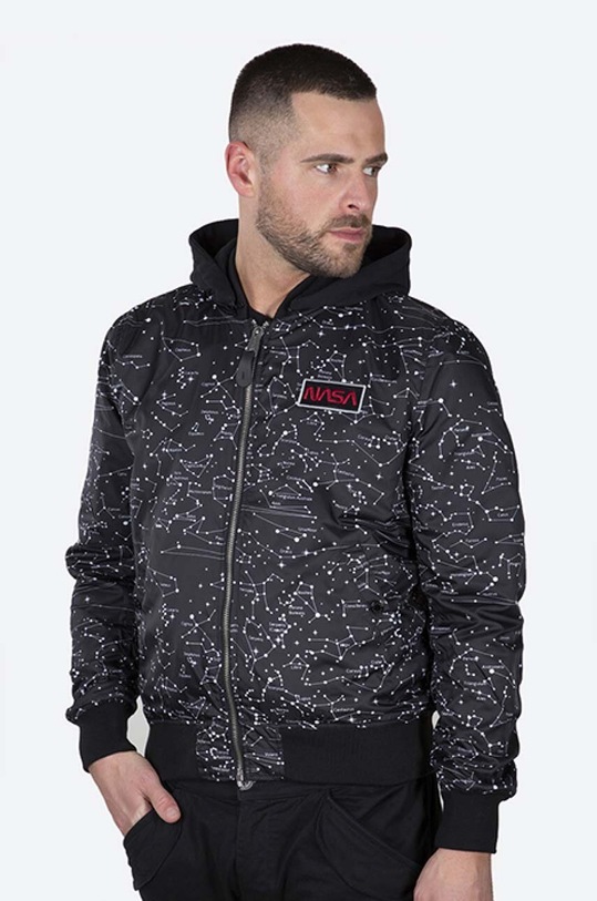 Alpha Industries giubbotto bomber reversibile MA-1 LW HD NASA Glow Rev 116106.03 nero AA00