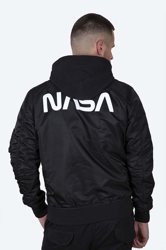 Abbigliamento Alpha Industries giubbotto bomber reversibile MA-1 LW HD NASA Glow Rev 116106.03 nero
