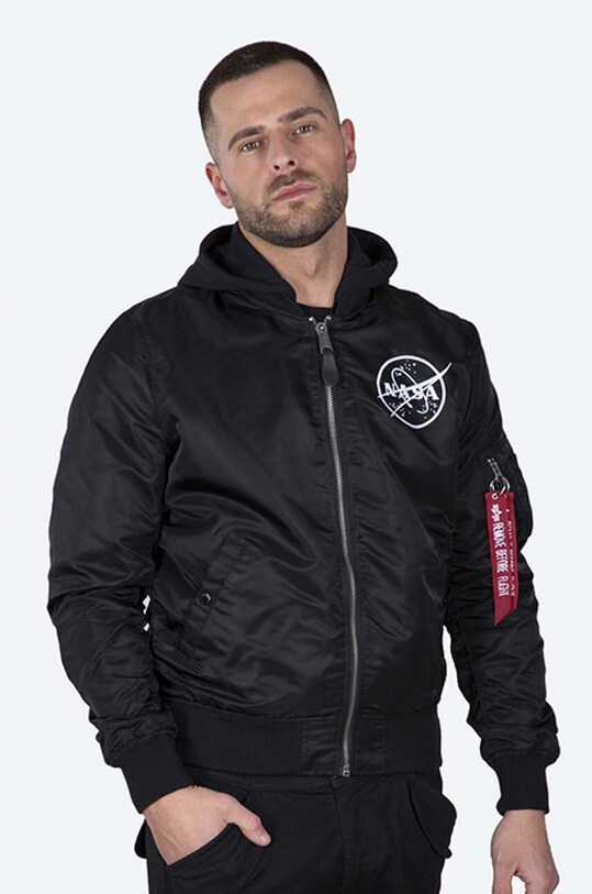Alpha Industries reversible bomber jacket MA-1 LW HD NASA Glow Rev 116106.03 black
