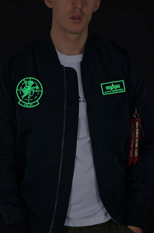 Clothing Alpha Industries bomber jacket MA-1 TT Glow In The Dark 116102.07 navy