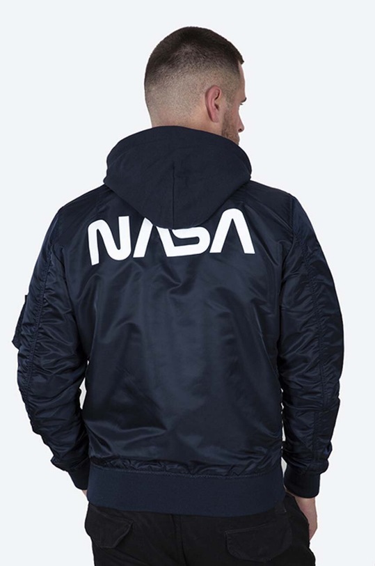 Clothing Alpha Industries reversible bomber jacket MA-1 LW HD NASA Glow Rev 116106.07 navy