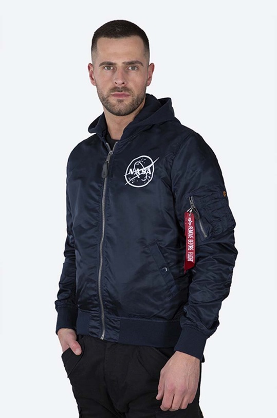Alpha Industries reversible bomber jacket MA-1 LW HD NASA Glow Rev 116106.07 navy