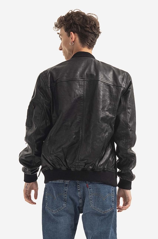 Odzież Alpha Industries kurtka bomber skórzana Ma-1 Lw Nasa Leather 126151.03 czarny