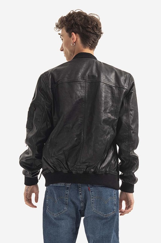 Clothing Alpha Industries leather bomber jacket Ma-1 Lw Nasa Leather 126151.03 black