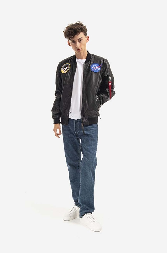 Alpha Industries kurtka bomber skórzana Ma-1 Lw Nasa Leather 126151.03