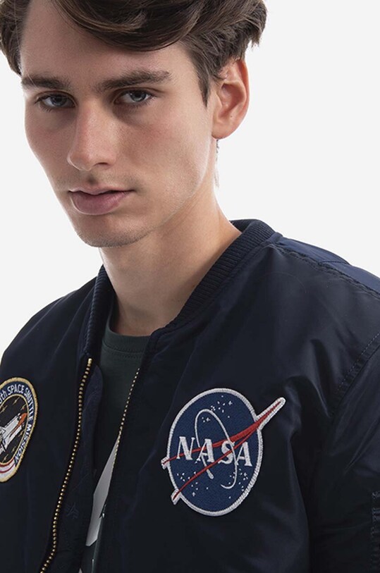 Bomber jakna Alpha Industries MA-1 VF NASA LP mornarsko plava 166107LP.07