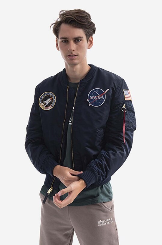 Bomber jakna Alpha Industries MA-1 VF NASA LP 166107LP.07 mornarsko plava