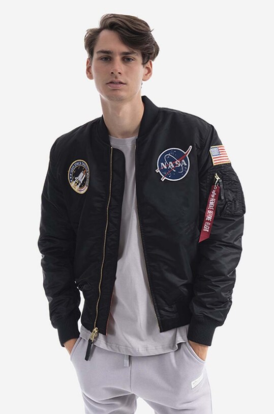 Bunda Alpha Industries MA-1 VF NASA LP 166107LP 03 bomber čierna 166107LP.03