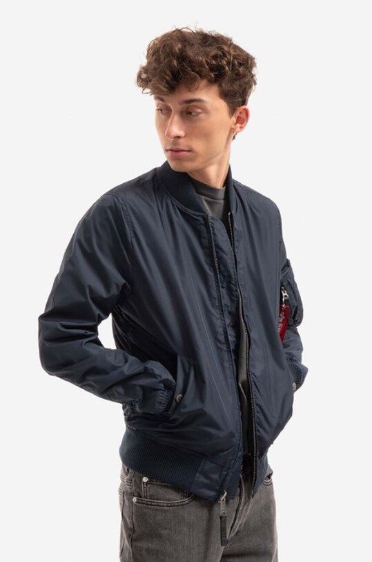 Куртка-бомбер Alpha Industries MA-1 TT с подкладкой тёмно-синий 191103.07
