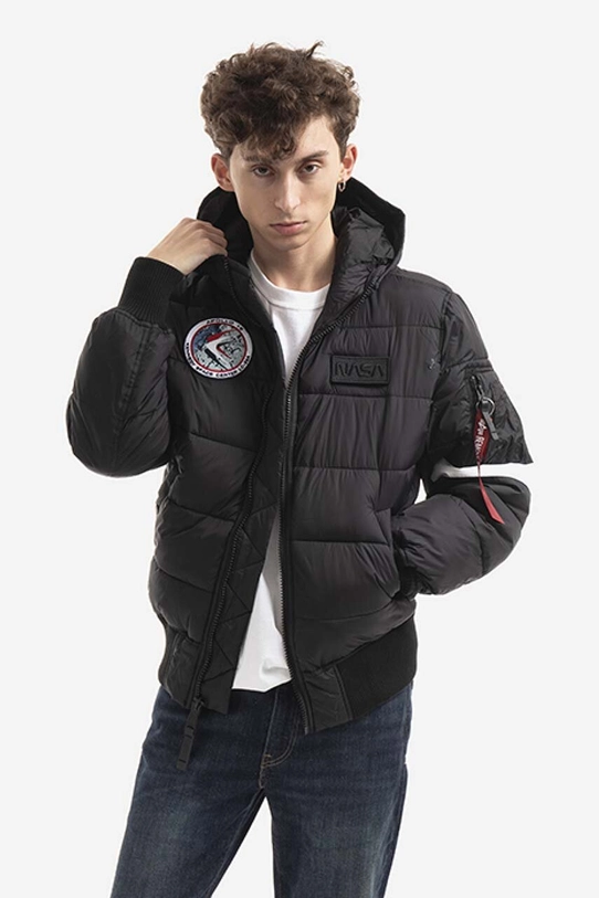 Куртка Alpha Industries Hooded Puffer Fd Nasa с утеплением чёрный 198121.03