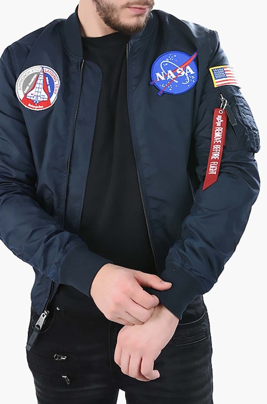 Abbigliamento Alpha Industries giubbotto bomber reversibile MA-1 TT NASA Reviersible II 186101.07 blu navy
