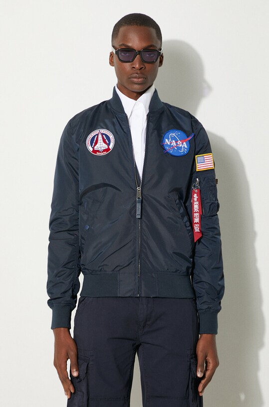 Яке бомбър с две лица Alpha Industries MA-1 TT NASA Reviersible II 186101 07 186101.07 тъмносин