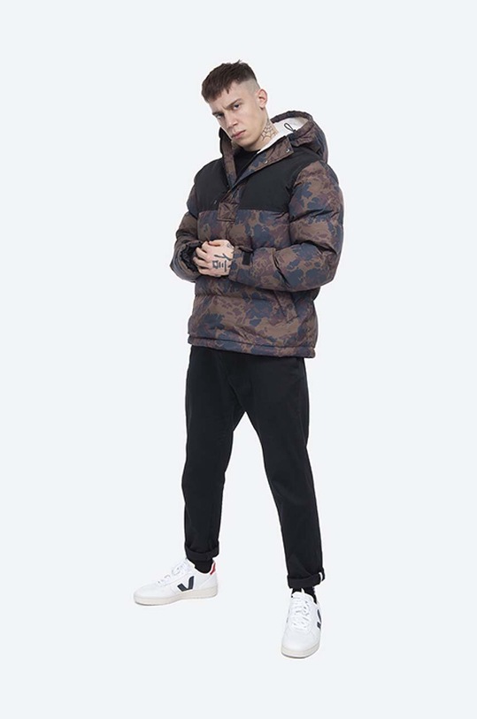 Páperová bunda Wood Andy Down Anorak 12035909-1223 KHAKI AOP 12035909.1223
