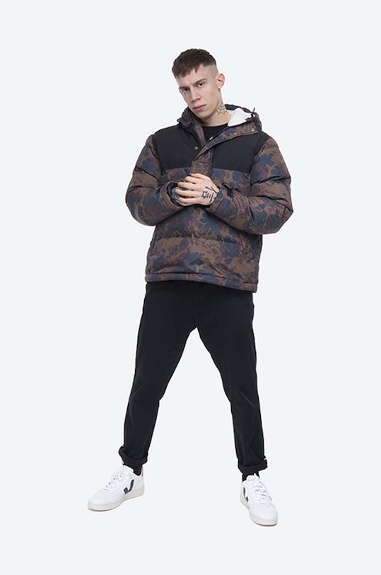 Páperová bunda Wood Andy Down Anorak 12035909-1223 KHAKI AOP 12035909.1223 hnedá AA00