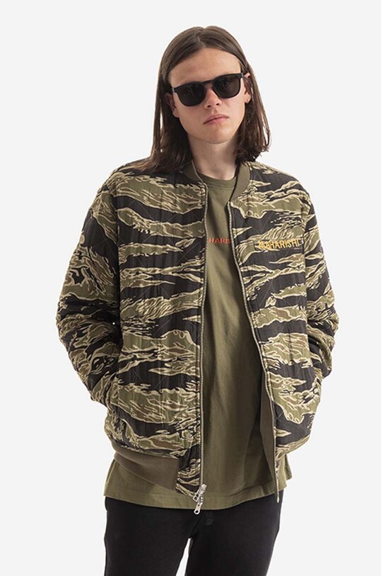 Двостороння куртка-бомбер Maharishi 8046.OLIVE зелений AA00
