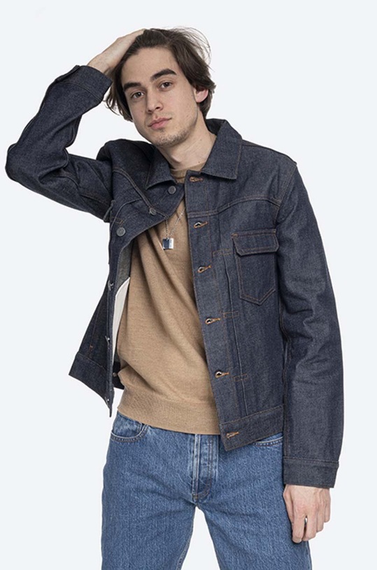 Бавовняна джинсова куртка A.P.C. Kurtka A.P.C. Veste Jean Work CODBS-H02191 INDIGO CODBS.H02191