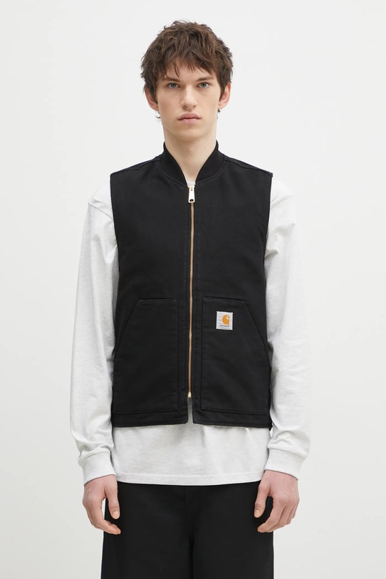 Pamučni prsluk Carhartt WIP lagana podstava crna I026457.BLACK