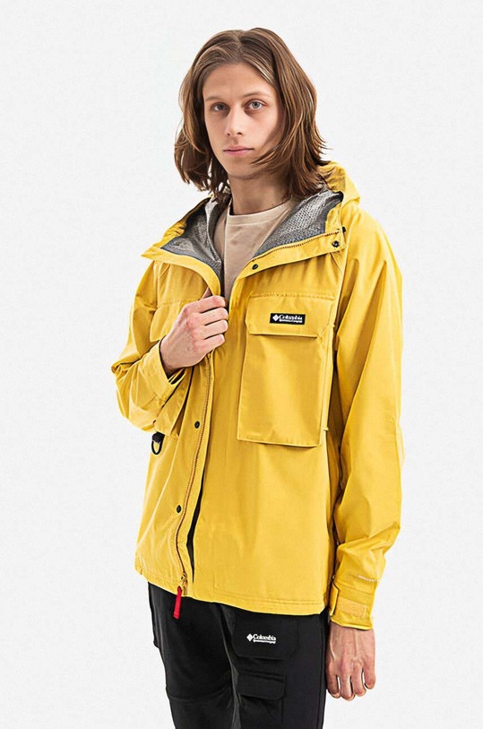 Columbia rain jacket Field Creek Fraser Shell with yellow 1989131742