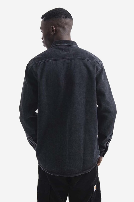 Îmbrăcăminte Carhartt WIP geacă din denim I029212.BLACK.STON negru