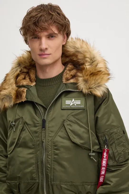 Bunda Alpha Industries 45P Hooded Custom 113145 257 s podšívkou zelená 113145.257