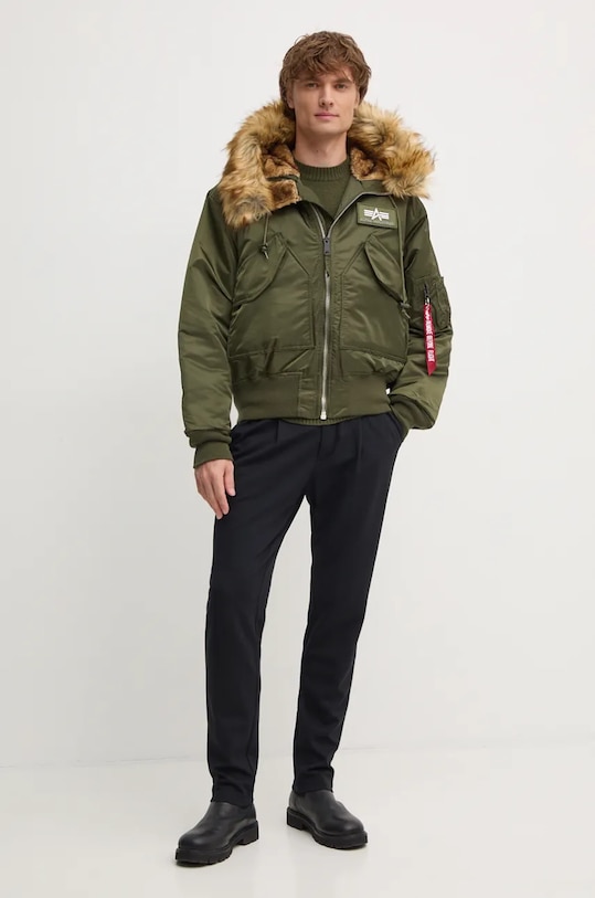 Bunda Alpha Industries 45P Hooded Custom 113145 257 113145.257 zelená AA00