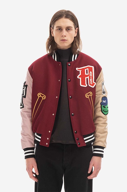 Aries bomber jacket AR70200 maroon AA00