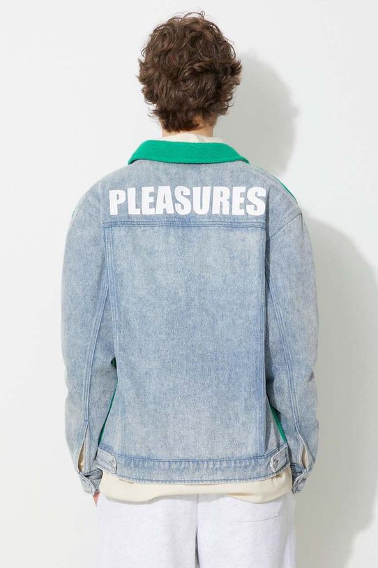Яке PLEASURES Fried Trucker Jacket без изолация зелен P23SP004