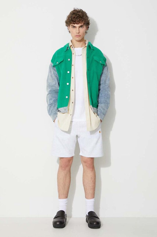 PLEASURES geacă Fried Trucker Jacket P23SP004 verde AA00