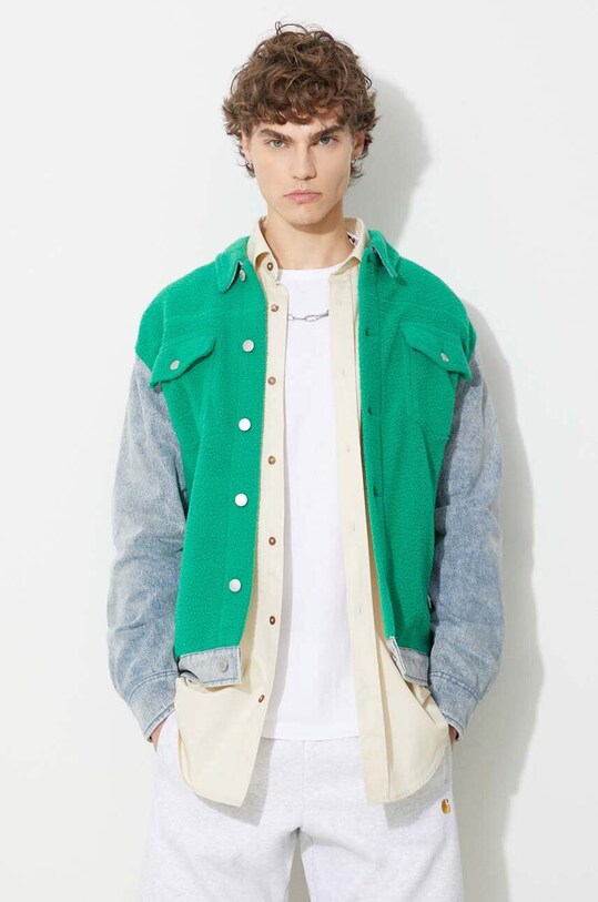 Îmbrăcăminte PLEASURES geacă Fried Trucker Jacket P23SP004 verde