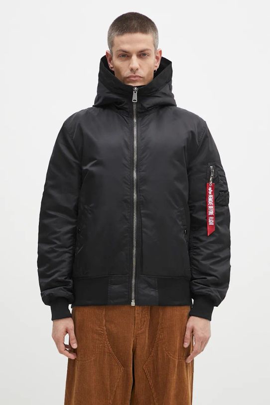 Alpha Industries jacket MA-1 Hooded with black 158104.03