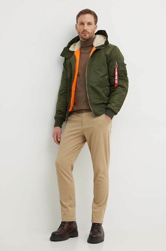 Alpha Industries rövid kabát 15814 257 MA-1 Hooded 158104.257 zöld AW24