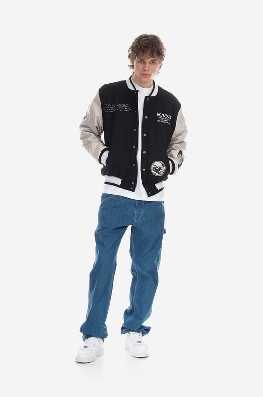 Karl Kani kurtka wełniana Retro Block College Jacket 6085203 granatowy