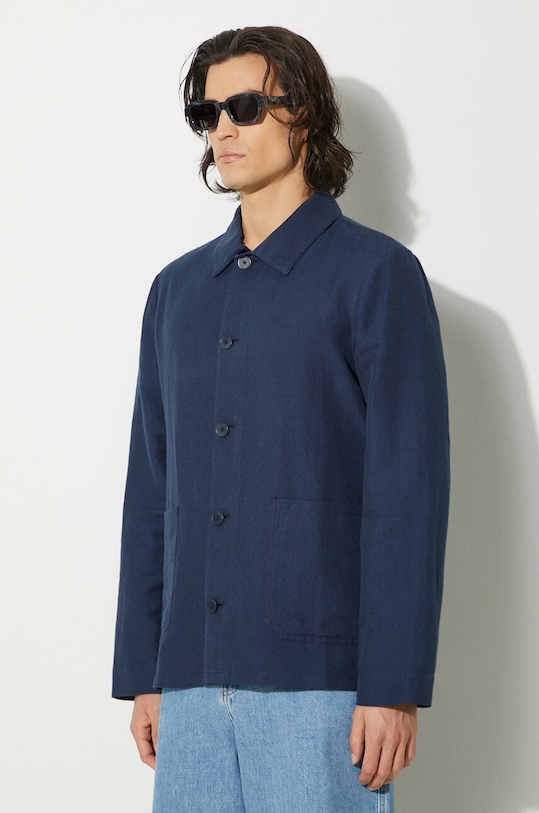 Λινό μπουφάν A.P.C. σκούρο μπλε LIAEO.H03053
