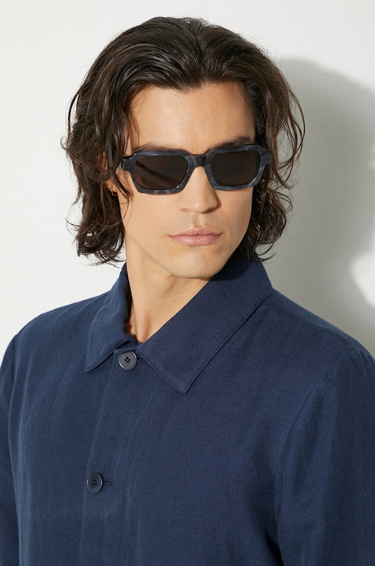 Λινό μπουφάν A.P.C. LIAEO.H03053 σκούρο μπλε