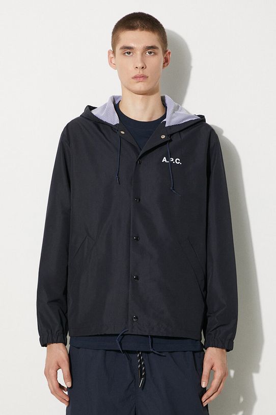 Bunda A.P.C. Blouson Greg prechodné tmavomodrá PSAHP.H02808