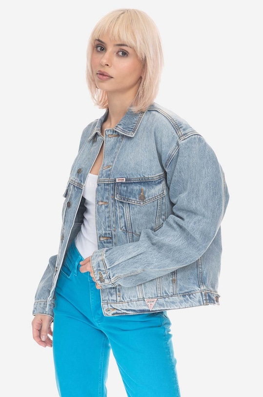 Τζιν μπουφάν Guess χωρίς κουκούλα μπλε M3GG77.D4XY0