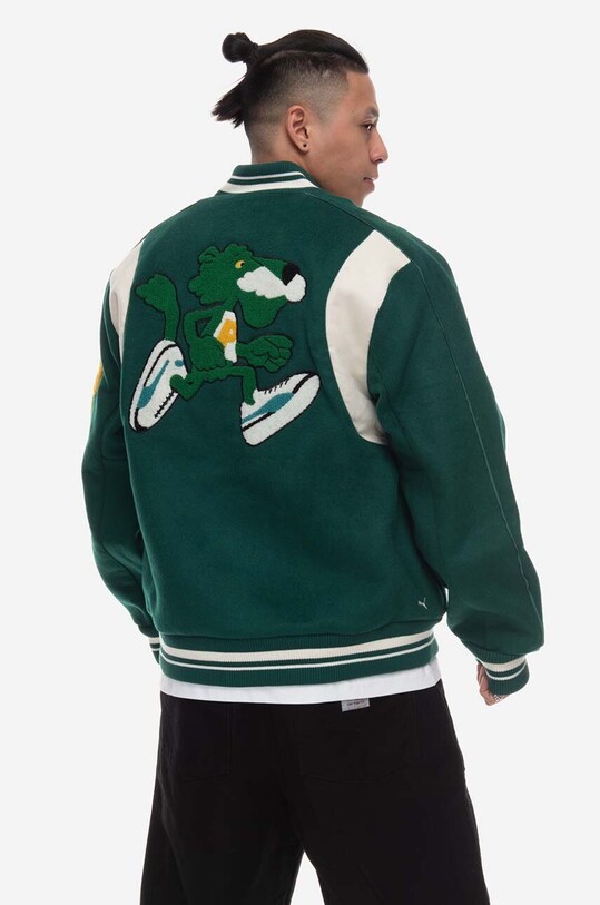 Puma kurtka bomber z domieszką wełny The Mascot T7 College