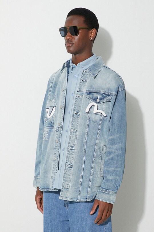 Evisu kurtka jeansowa niebieski 2ESHTM3SJ717XXDN